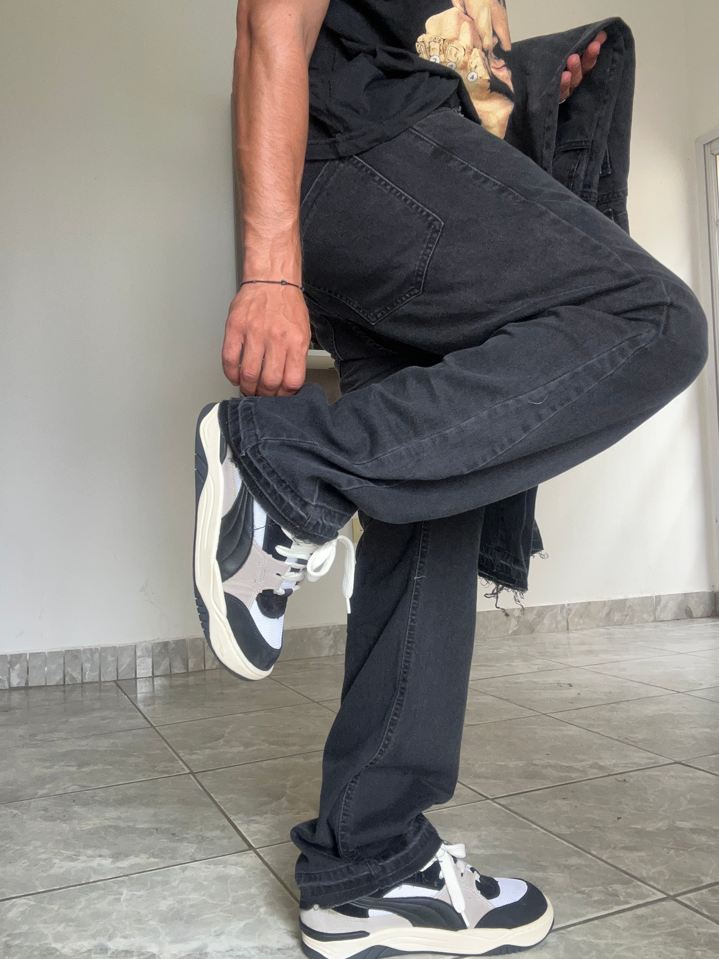 FLARED JEANS | NEGRO